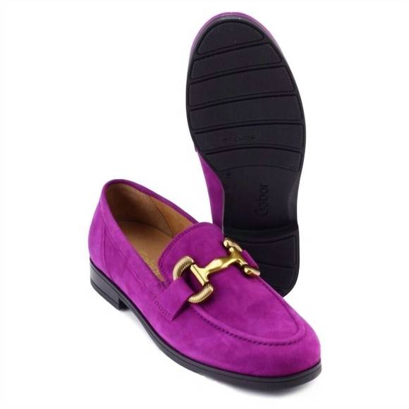 NEW GABOR women's suede loafer in malva - Picture 4 of 4
